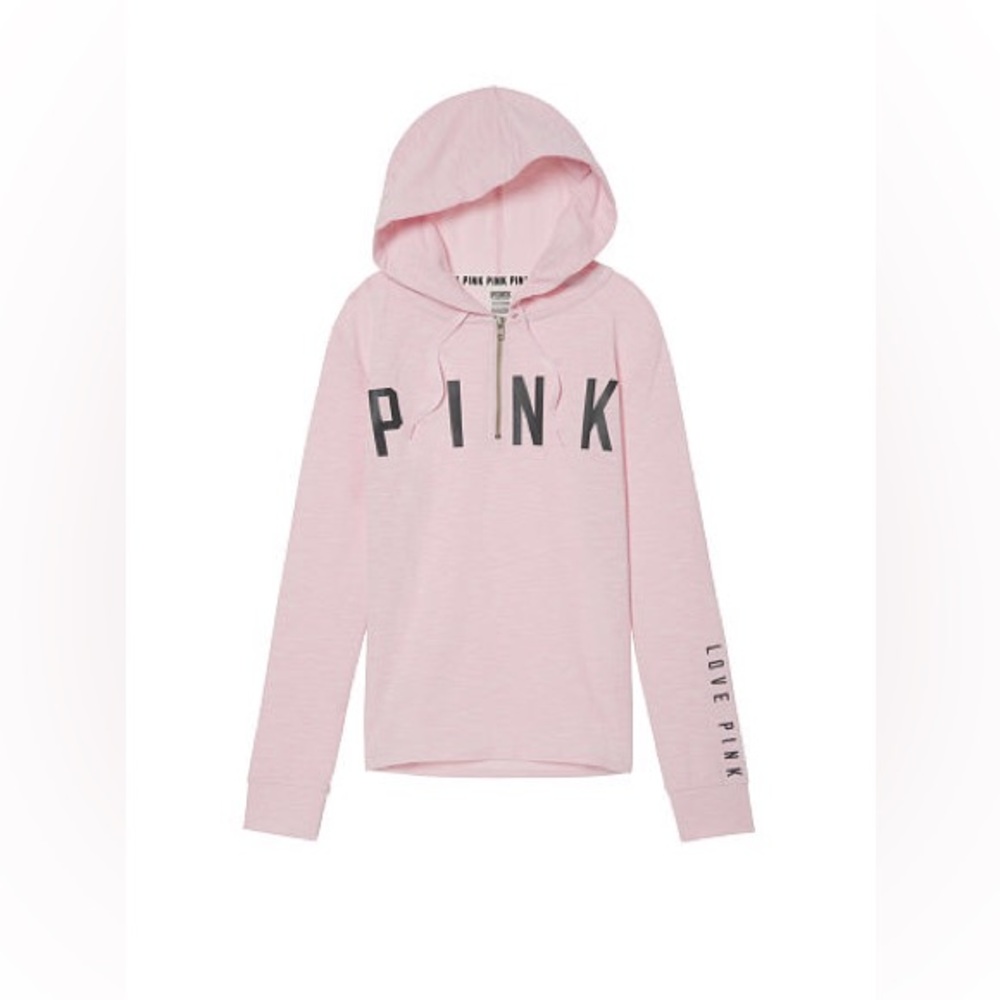 Limited Edition Victoria’s Secret PINK 1/2 Zip Pullover Lounge Baby Pink L NWT